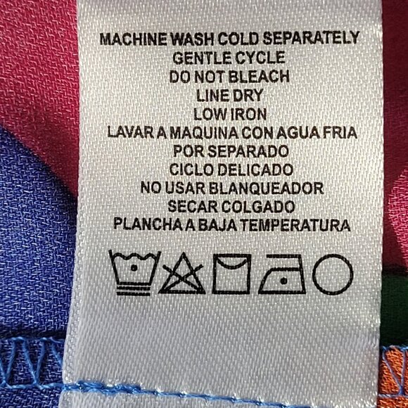 Ninety Clothing Sleeveless Pleated Tie Back Blouse Multi-Color Small - Picture 9 of 9